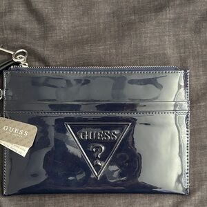 Guess Dark Blue Patent Leather Wristlet